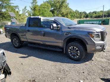 Salvage 2023 Nissan Titan PRO-4X - Gray PickUp - Front Three-Quarter View