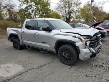 Salvage 2025 Toyota Tundra CREWMAX SR - Gray PickUp - Front Three-Quarter View
