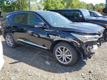 Salvage 2021 Acura RDX TECHNOLOGY - Black SUV - Front Three-Quarter View