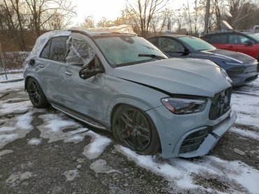 Salvage 2024 Mercedes-benz GLE 63 S 4MATIC AMG - Gray SUV - Front Three-Quarter View