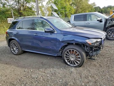 Salvage 2024 Mercedes-benz GLE 450E 4MATIC - Blue SUV - Front Three-Quarter View
