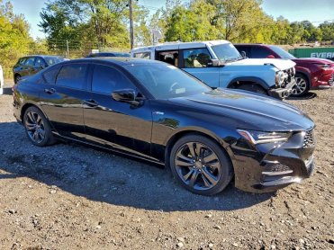 Salvage 2023 Acura TLX A-SPEC - Black Sedan - Front Three-Quarter View