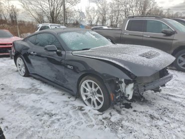 Salvage 2024 Ford Mustang GT - Black Coupe - Front Three-Quarter View