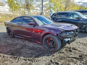 Salvage 2022 Dodge Charger HELLCAT - Purple Sedan - Front Three-Quarter View