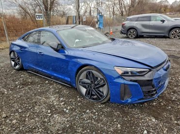 Salvage 2024 Audi RS E-TRON GT - Blue Sedan - Front Three-Quarter View