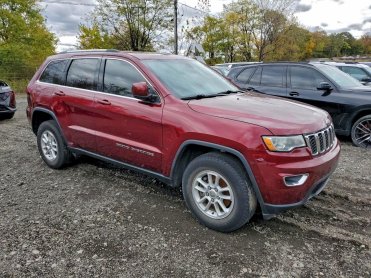 Salvage 2020 Jeep Grand CHEROKEE LAREDO - Burgundy SUV - Front Three-Quarter View