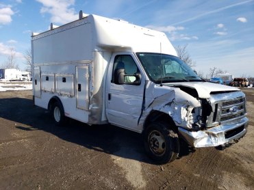 Salvage 2025 Ford Econoline UTILITY - White Van - Front Three-Quarter View