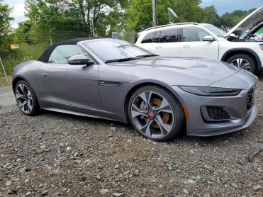 Salvage 2021 Jaguar F-type FIRST EDITION - Gray Convertible - Front Three-Quarter View