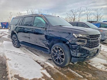 Salvage 2023 Chevrolet Suburban RST - Black SUV - Front Three-Quarter View