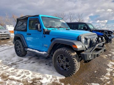 Salvage 2021 Jeep Wrangler  - Blue SUV - Front Three-Quarter View