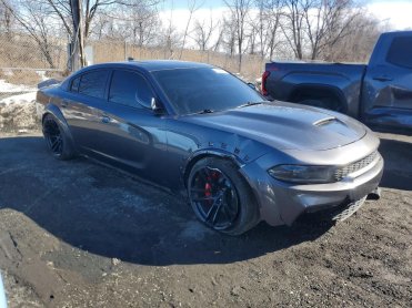 Salvage 2022 Dodge Charger SCAT PACK - Gray Sedan - Front Three-Quarter View