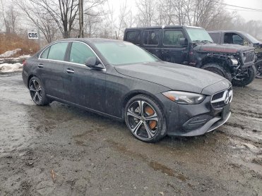 Salvage 2025 Mercedes-benz C 300  - Black Sedan - Front Three-Quarter View