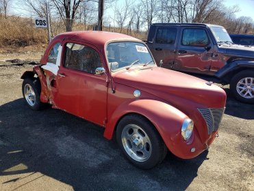 Salvage 1969 Volkswagen Beetle  - Red Coupe - Front Three-Quarter View