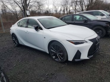 Salvage 2024 Lexus IS 350 F - White Sedan - Front Three-Quarter View