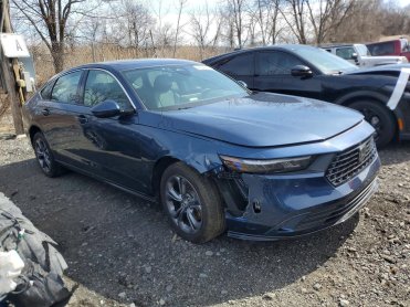 Salvage 2025 Honda Accord HYBRID EXL - Blue Sedan - Front Three-Quarter View