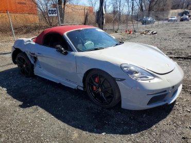 Salvage 2025 Porsche Boxster S - Gray Convertible - Front Three-Quarter View