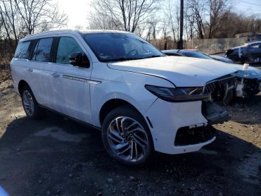Salvage 2025 Lincoln Navigator  - White SUV - Front Three-Quarter View