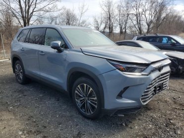Salvage 2025 Toyota GRAND HIGHLANDER HYBRID MAX PLATINUM - Gray SUV - Front Three-Quarter View