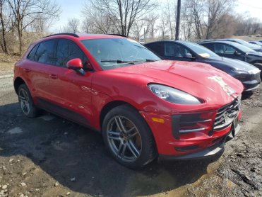 Salvage 2021 Porsche Macan S - Red SUV - Front Three-Quarter View