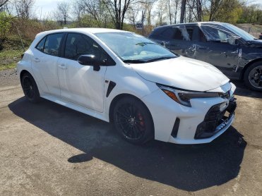 Salvage 2024 Toyota GR COROLLA  - White HatchBack - Front Three-Quarter View