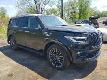 2024 Infiniti Qx80  in Black - Front Three-Quarter View - BidGoDrive Inventory