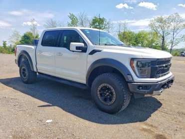 2023 Ford F150 RAPTOR in White - Front Three-Quarter View - BidGoDrive Inventory