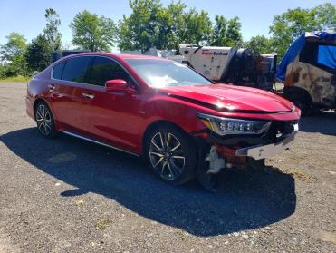 Salvage 2020 Acura RLX HYBRID ADVANCE - Burgundy Sedan - Front Three-Quarter View