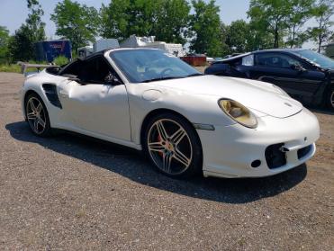 Salvage 2008 Porsche 911 Turbo - White Convertible - Front Three-Quarter View