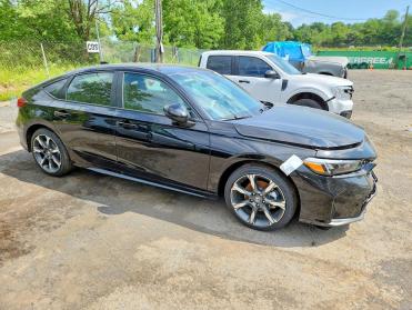 Salvage 2026 Honda Civic SPORT TOURING - Black Sedan - Front Three-Quarter View