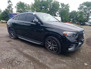 Salvage 2025 Mercedes benz GLE COUPE AMG 53 4MATIC - Black SUV - Front Three-Quarter View