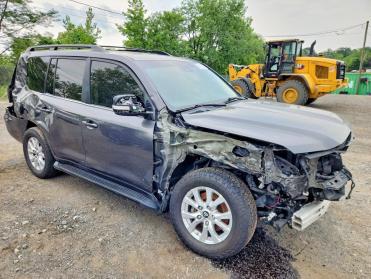Salvage 2019 Toyota Land Cruiser VX-R - Gray SUV - Front Three-Quarter View