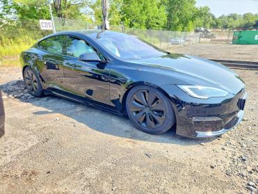 2024 Tesla Model S  in Black - Front Three-Quarter View - BidGoDrive Inventory