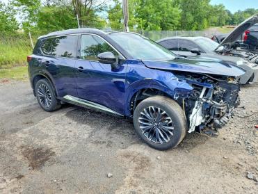 Salvage 2025 Nissan Rogue PLATINUM - Blue SUV - Front Three-Quarter View
