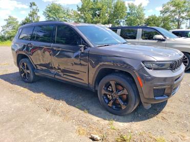 Salvage 2024 Jeep Grand CHEROKEE L LIMITED - Black SUV - Front Three-Quarter View