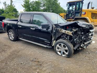 Salvage 2023 Ford F150  - Black PickUp - Front Three-Quarter View
