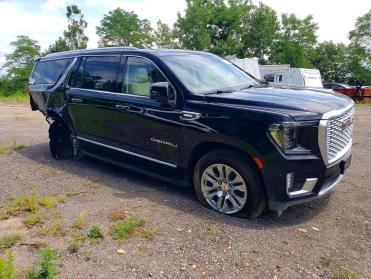 Salvage 2024 GMC Yukon XL DENALI - Black SUV - Front Three-Quarter View