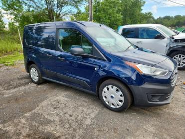 Salvage 2019 Ford Transit Connect  - Blue Van - Front Three-Quarter View