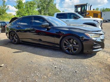Salvage 2021 Acura TLX TECHNOLOGY - Black Sedan - Front Three-Quarter View