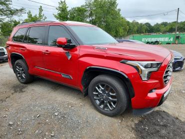 2025 Toyota Sequoia PLATINUM in Burgundy - Front Three-Quarter View - BidGoDrive Inventory