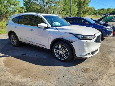 Salvage 2024 Acura MDX  - White SUV - Front Three-Quarter View