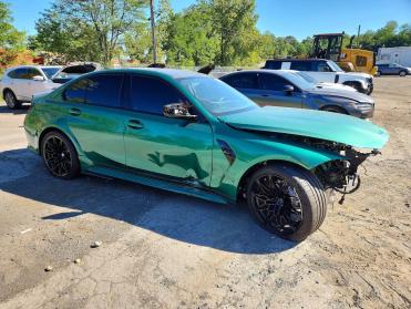 Salvage 2024 BMW M3 COMPETITION - Green Sedan - Front Three-Quarter View