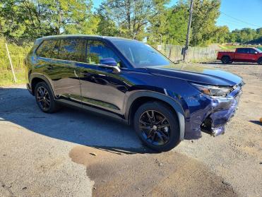 Salvage 2025 Toyota Grand HIGHLANDER HYBRID LIMITED - Blue SUV - Front Three-Quarter View