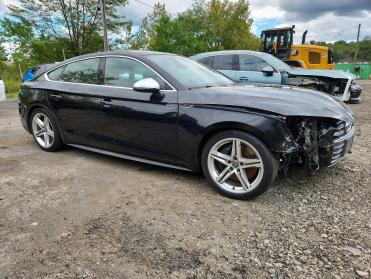 Salvage 2019 Audi S5 PREMIUM PLUS - Black Sedan - Front Three-Quarter View