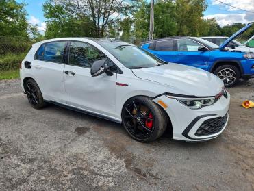 Salvage 2024 Volkswagen GTI S - White HatchBack - Front Three-Quarter View