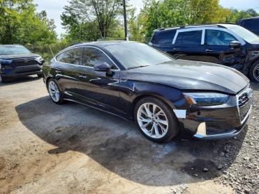2024 Audi A5  in Black - Front Three-Quarter View - BidGoDrive Inventory
