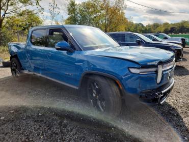 Salvage 2025 Rivian R1T ADVENTURE - Blue PickUp - Front Three-Quarter View