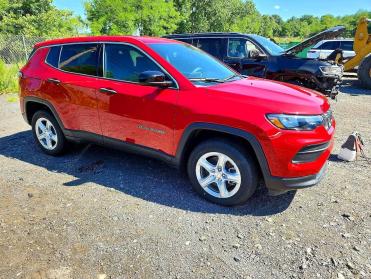 Salvage 2024 Jeep Compass SPORT - White SUV - Front Three-Quarter View