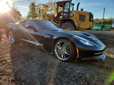 Salvage 2016 Chevrolet Corvette Z51 3LT - Black Coupe - Front Three-Quarter View