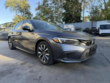 2024 HONDA CIVIC EX-L in Gray - Front Three-Quarter View - BidGoDrive Inventory