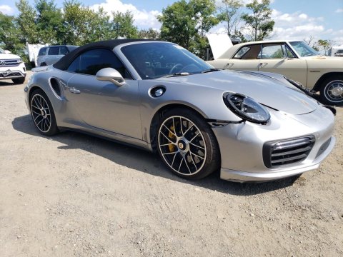 2019 Porsche 911 TURBO in Silver - Front Three-Quarter View - BidGoDrive Inventory